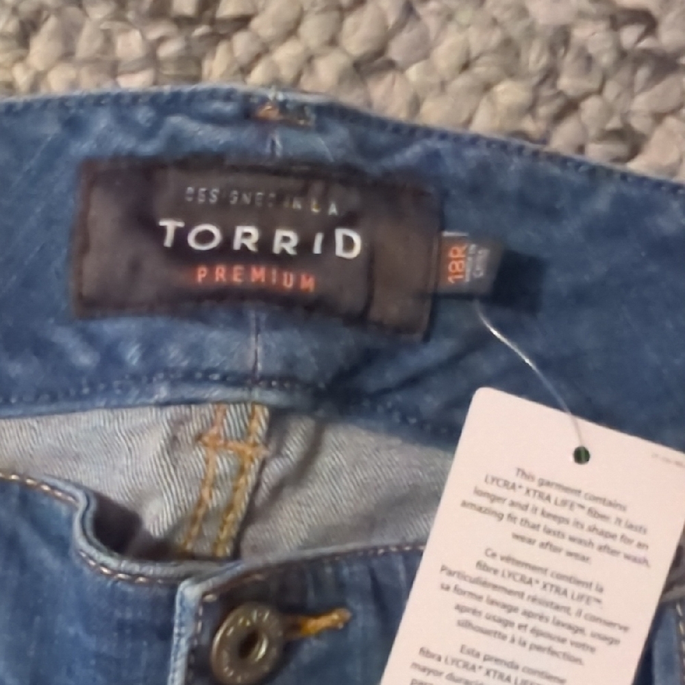 torrid Medium Blue Distressed High-Rise Skinny Jeans - Picture 7 of 7